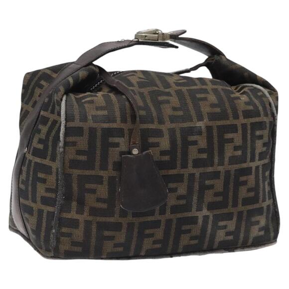 FENDI Zucca Canvas Hand Bag Brown Black - Picture 1 of 13